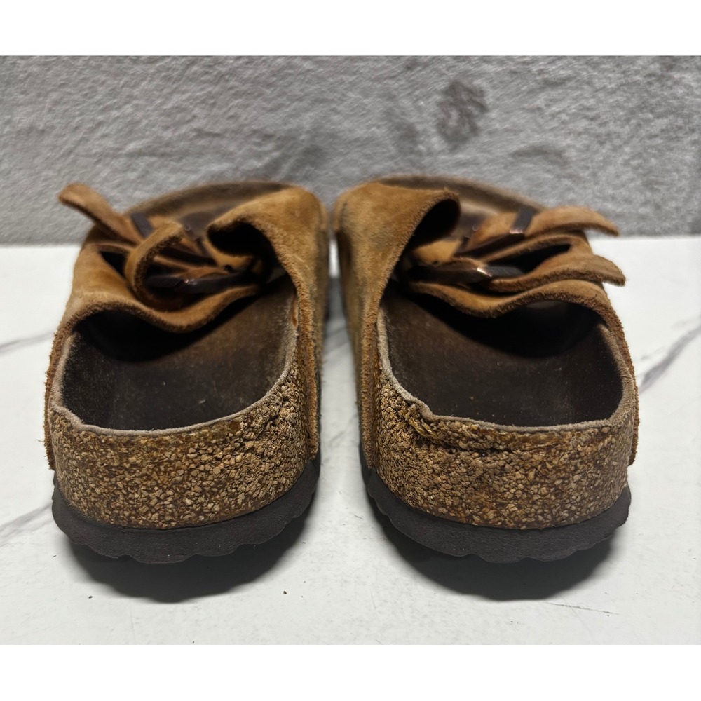Birkenstock Arizona Sandals Mens 10 42 Brown Good Suede Two Strap Slide Germany - Picture 6 of 7